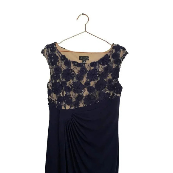 Connected Apparel Women's Black ruched floral Sheath Dress Size 10 - Picture 4 of 5